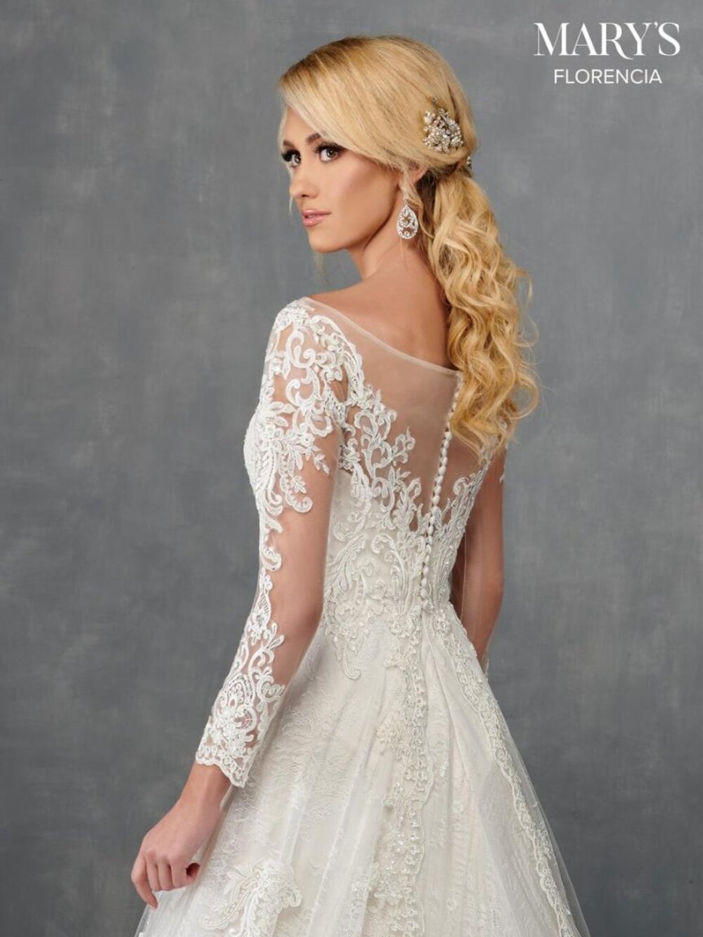 NWT Mary’s Florencia Ivory Lace A-Line Wedding Dress Size 10 - Picture 5 of 6